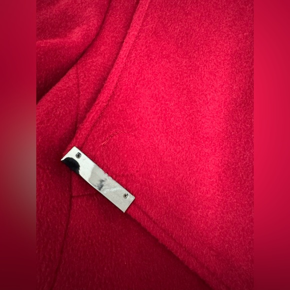 Dennis by Dennis Basso Red Wool-Blend Wrap Coat | Magnetic Closure | Size 18W - Picture 9 of 12
